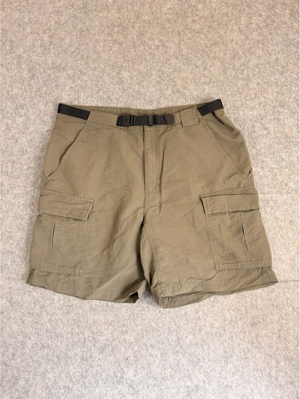 The North Face Men’s Brown Cargo Shorts Belted Pockets Solid Flat Front